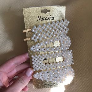 Natasha Pearl Hair Clips Pack of 4